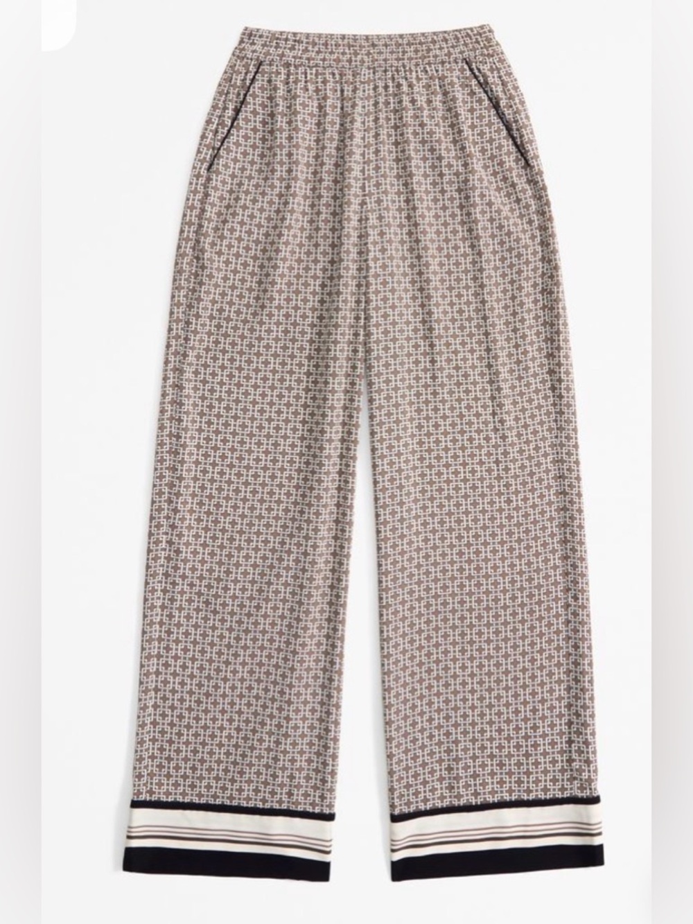 A+F Drapey Pull-On Wide Leg Silky Pant- Large